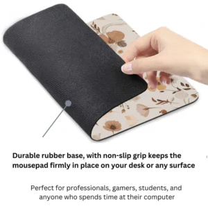 Brown Flower Motif Mouse Pad 9x8 Inch