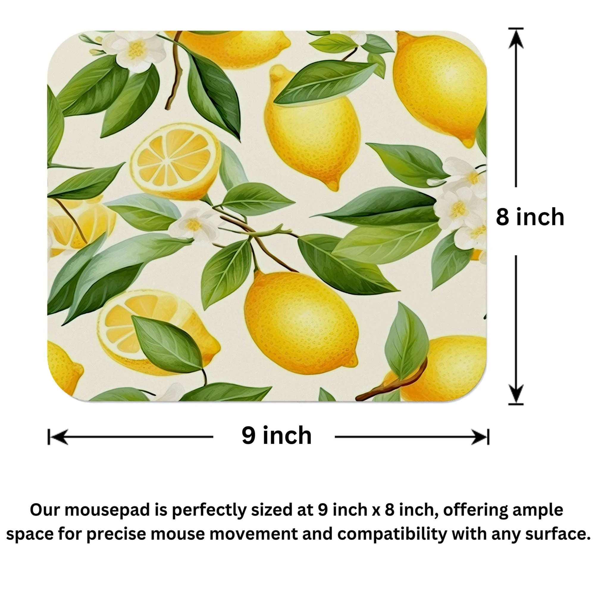 Citrus Lemon Grove Blossom Leaves Mouse Pad 9x8 Inch Citrus Lemon Grove Blossom Leaves Mouse Pad 9x8 Inch