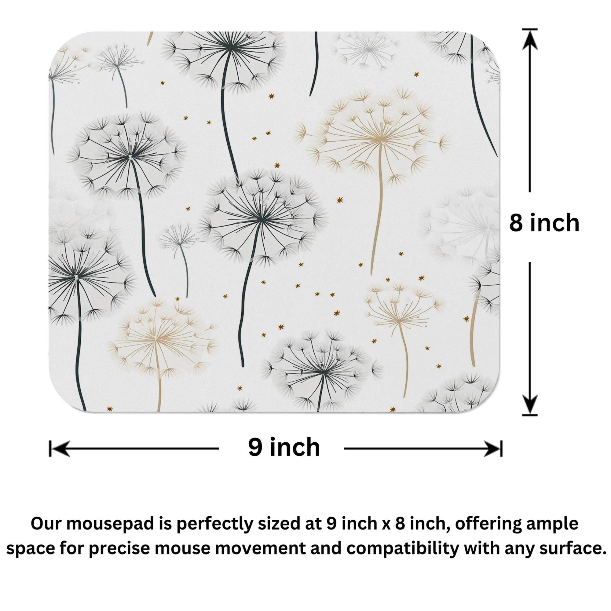 Dandelion Seeds Floral Pattern Mouse Pad 9x8 Inch Dandelion Seeds Floral Pattern Mouse Pad 9x8 Inch