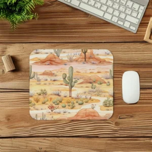 Desert Rocks Cactus Plants Mouse Pad 9x8 Inch