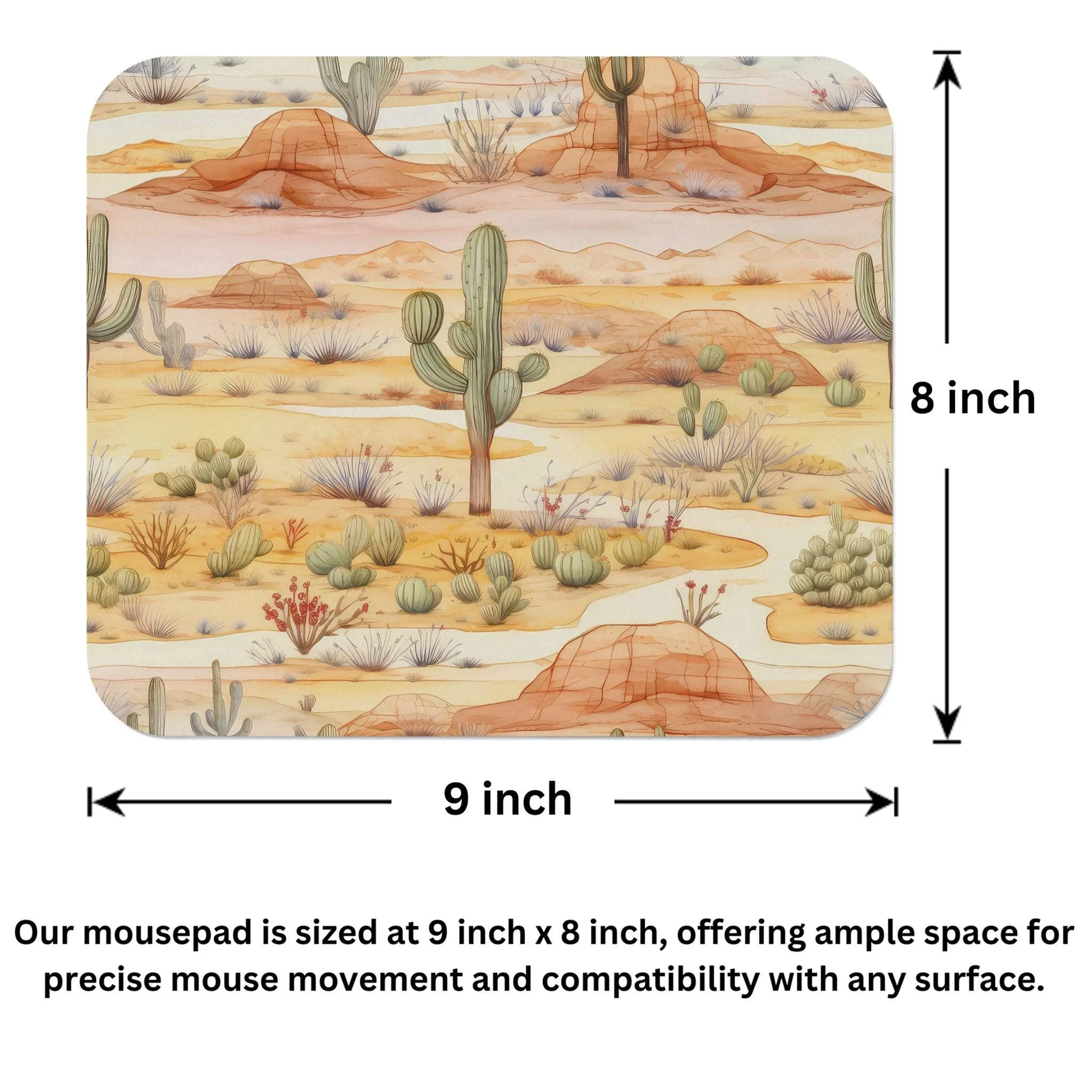 Desert Rocks Cactus Plants Mouse Pad 9x8 Inch Desert Rocks Cactus Plants Mouse Pad 9x8 Inch