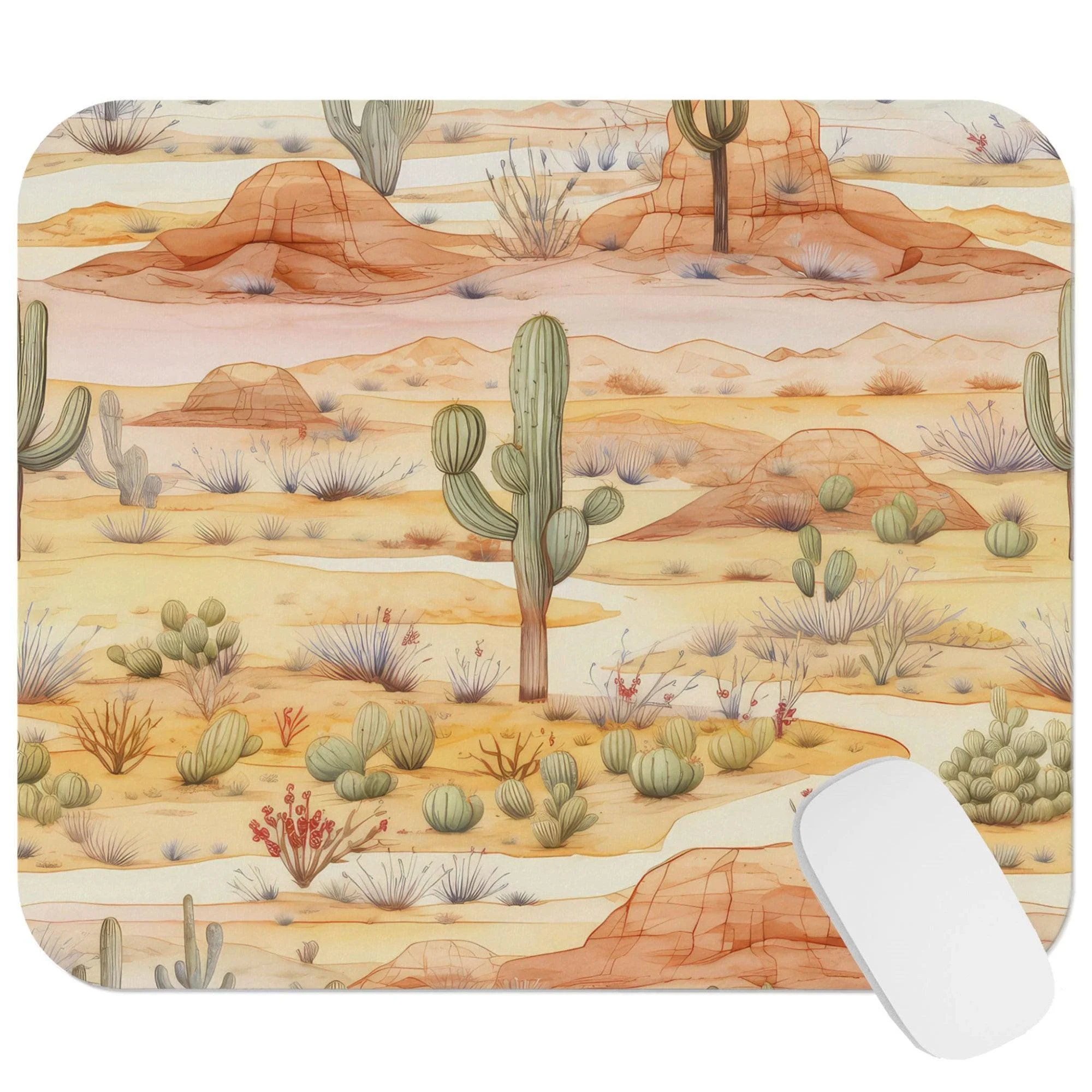 Desert Rocks Cactus Plants Mouse Pad 9x8 Inch Desert Rocks Cactus Plants Mouse Pad 9x8 Inch