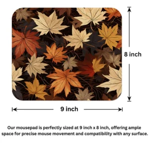 Fall Seasonal Leaf Layer Pattern Mouse Pad 9x8 Inch
