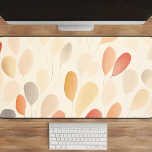 Large Abstract Fall Foliage Desk Mat 31x15.5 Inch