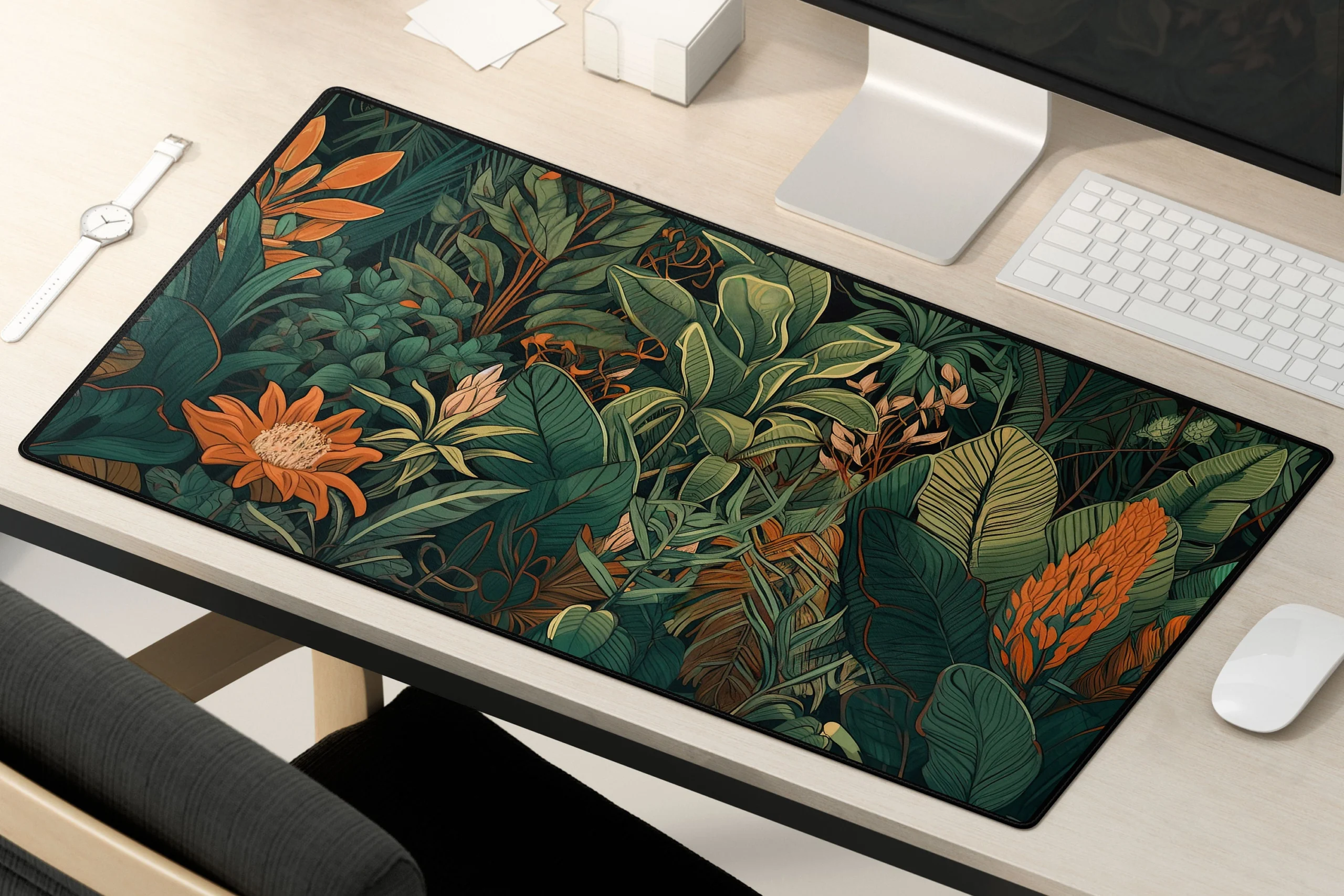 Lush Tropical Jungle Botanical Desk Mat 31x15.5 Inch Lush Tropical Jungle Botanical Desk Mat 31x15.5 Inch