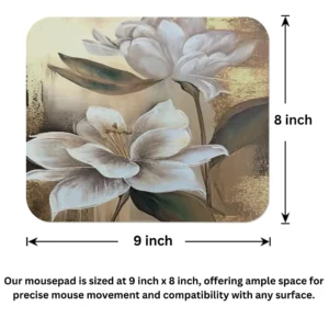 Magnolia Bloom Pattern Mouse Pad 9x8 Inch Gift Mat