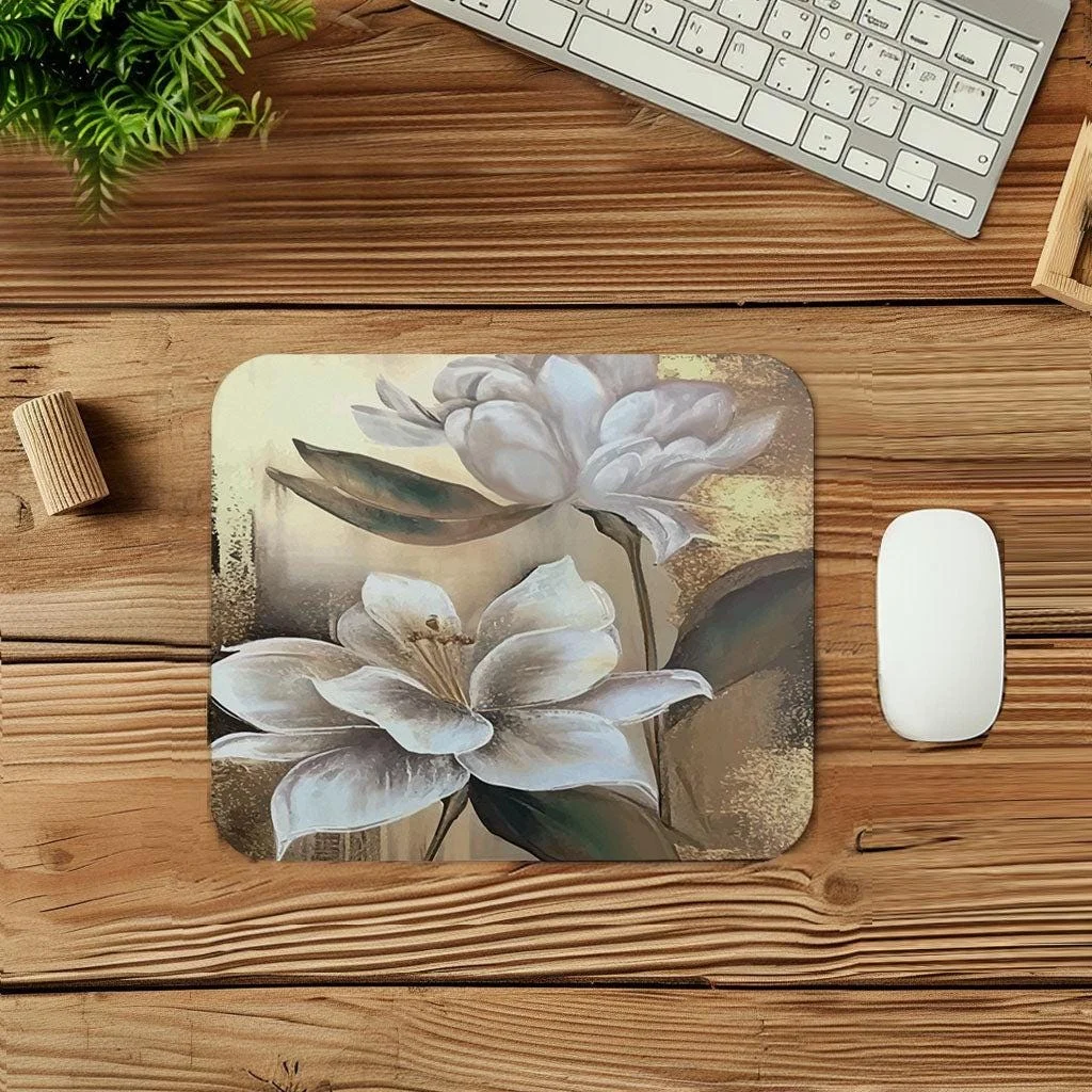 Magnolia Bloom Pattern Mouse Pad 9x8 Inch Gift Mat Magnolia Bloom Pattern Mouse Pad 9x8 Inch Gift Mat