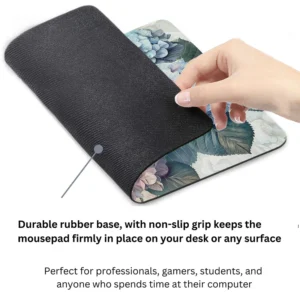 Pink Blue Hydrangea Floral Pattern Mouse Pad 9x8 Inch