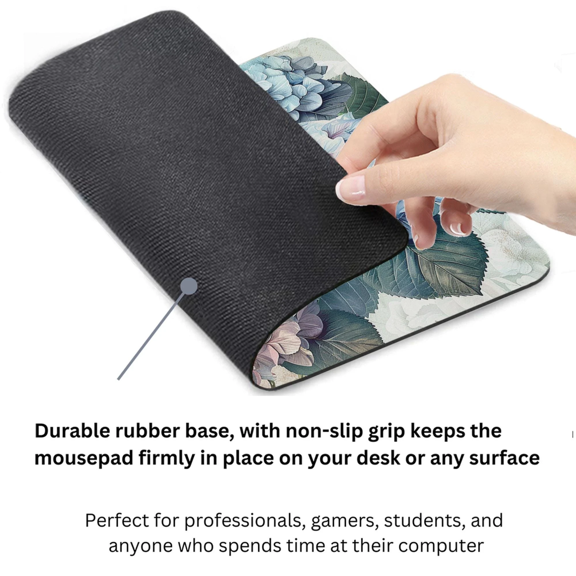 Pink Blue Hydrangea Floral Pattern Mouse Pad 9x8 Inch Pink Blue Hydrangea Floral Pattern Mouse Pad 9x8 Inch