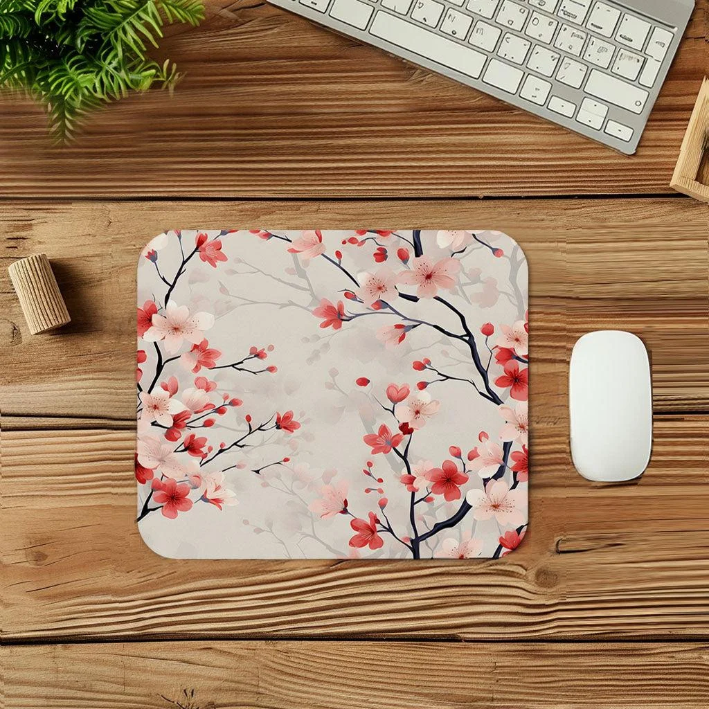 Subtle Pink Cherry Blossom Mouse Pad 9x8 Inch Subtle Pink Cherry Blossom Mouse Pad 9x8 Inch
