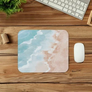 Summer Ocean Beach Waves Pastel Mouse Pad 9x8 Inch