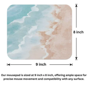 Summer Ocean Beach Waves Pastel Mouse Pad 9x8 Inch