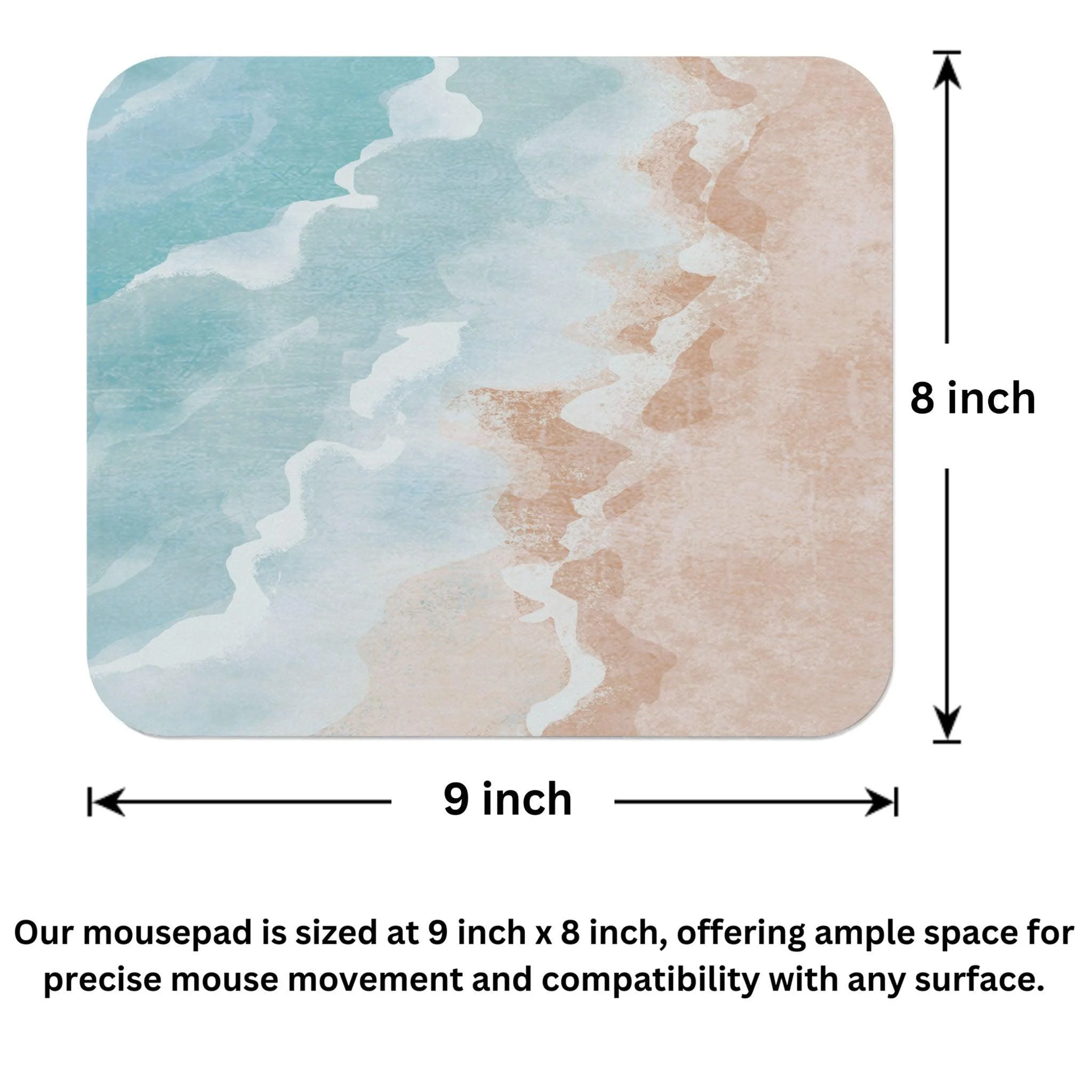 Summer Ocean Beach Waves Pastel Mouse Pad 9x8 Inch Summer Ocean Beach Waves Pastel Mouse Pad 9x8 Inch