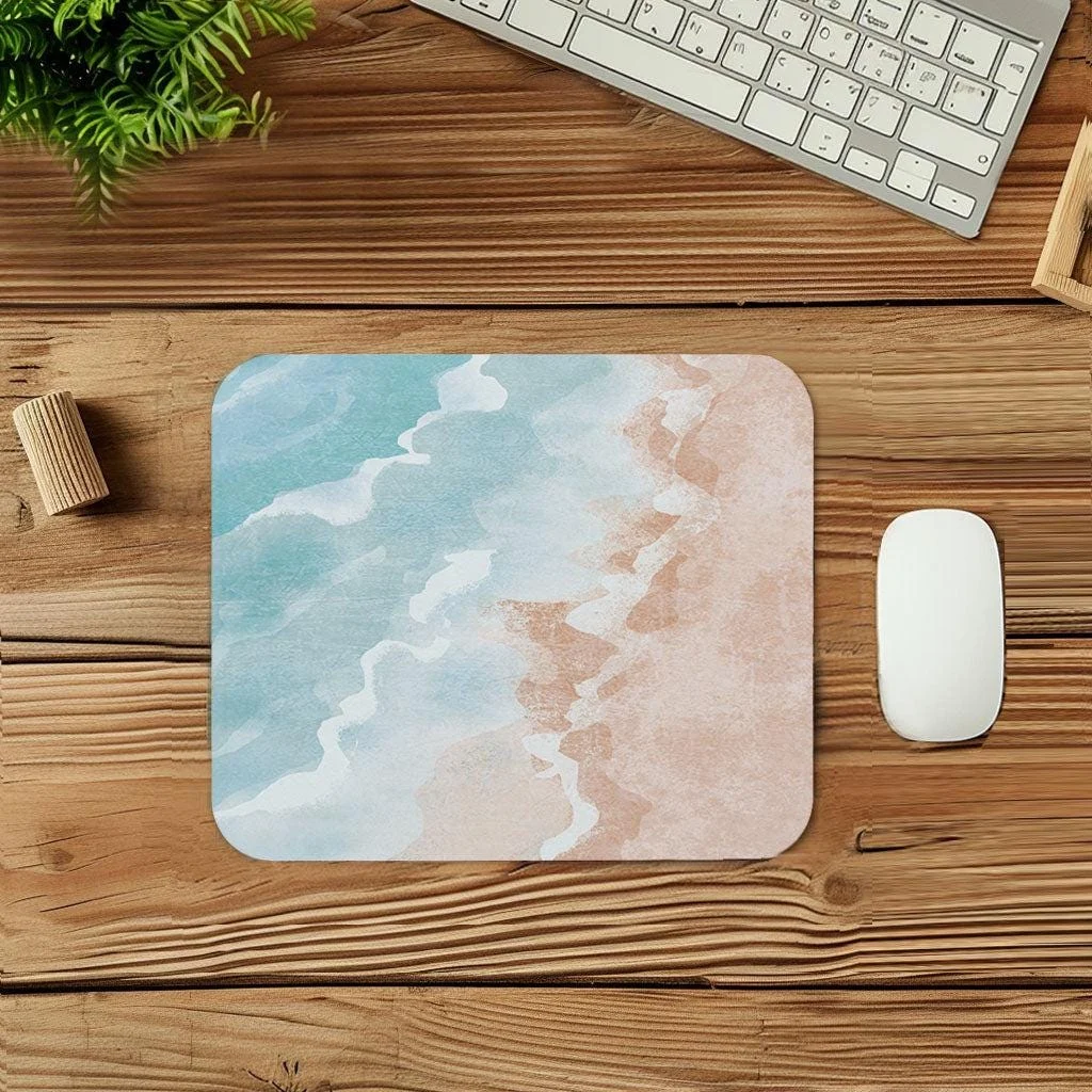 Summer Ocean Beach Waves Pastel Mouse Pad 9x8 Inch Summer Ocean Beach Waves Pastel Mouse Pad 9x8 Inch