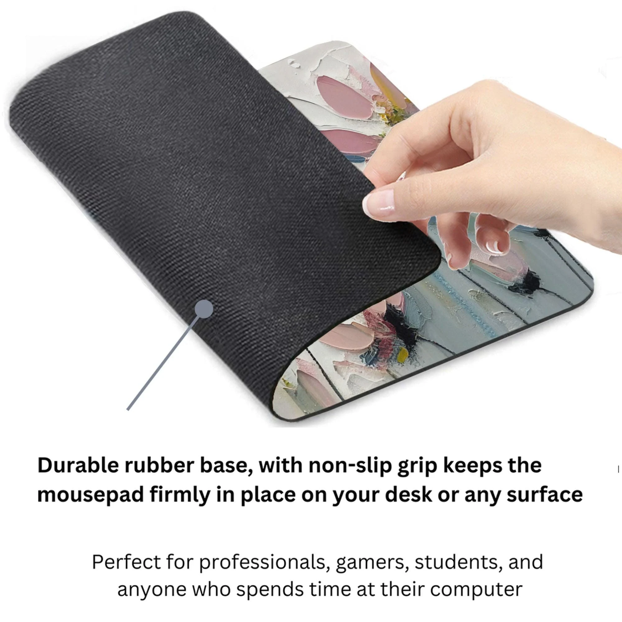 Textured Pink Flowers Design Mouse Pad 9x8 Inch Textured Pink Flowers Design Mouse Pad 9x8 Inch