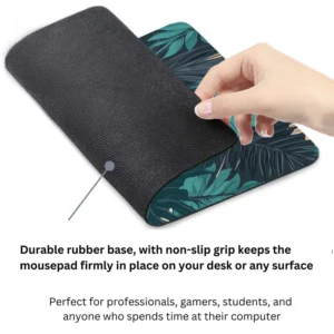 Tropical Palm Leaves Pattern Mouse Pad 9x8 Inch