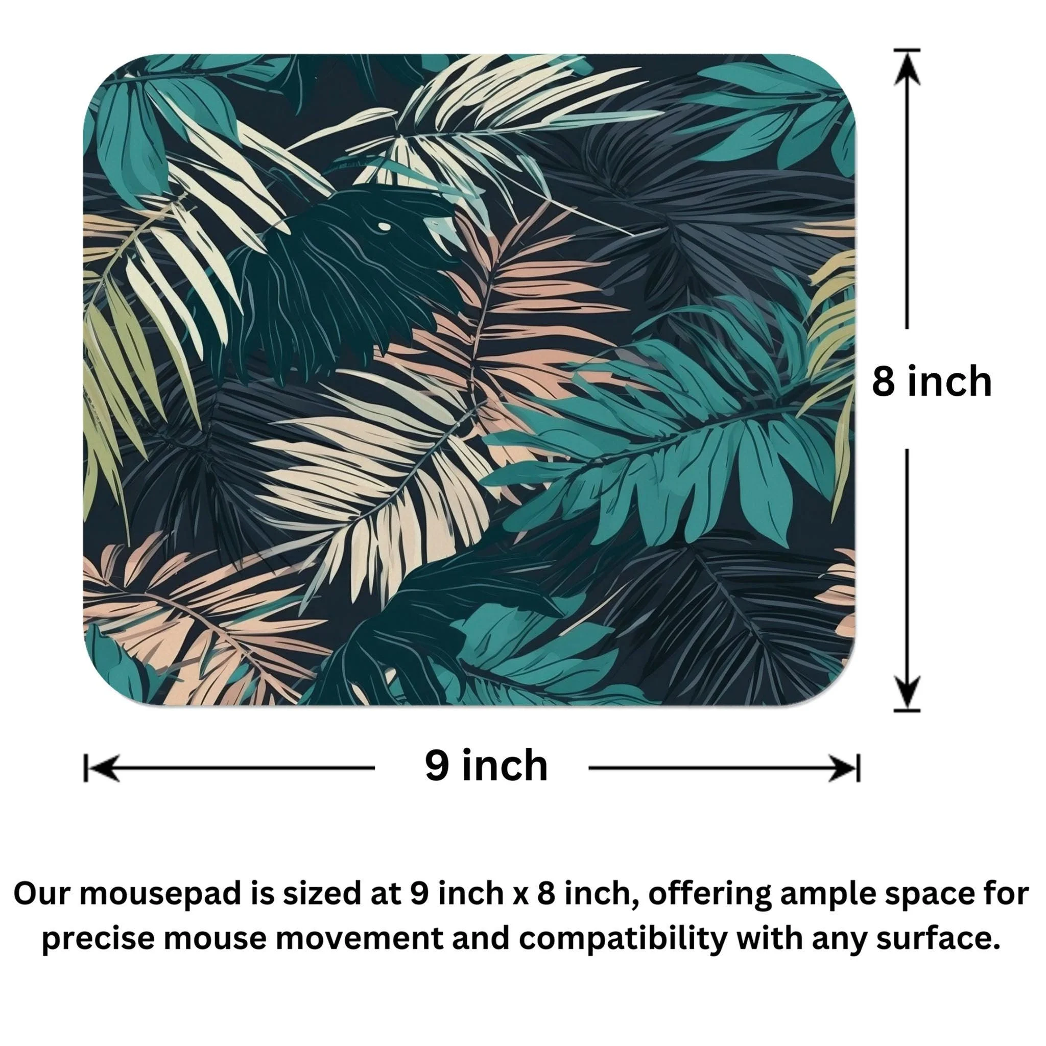 Tropical Palm Leaves Pattern Mouse Pad 9x8 Inch Tropical Palm Leaves Pattern Mouse Pad 9x8 Inch