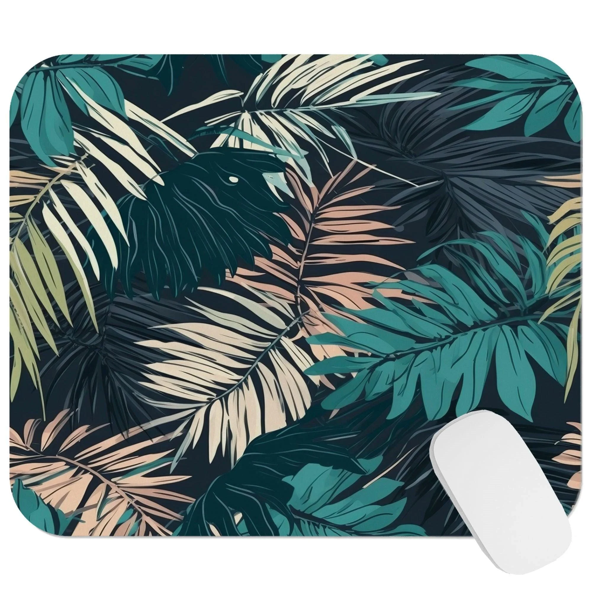 Tropical Palm Leaves Pattern Mouse Pad 9x8 Inch Tropical Palm Leaves Pattern Mouse Pad 9x8 Inch